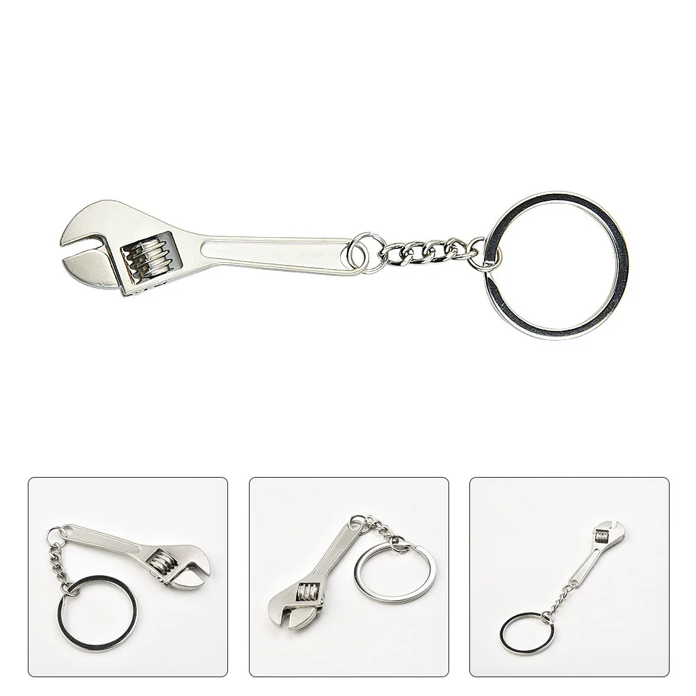 

Durable New Practical Useful Keychain Decoration Fashion Metal Wrench Style Auto Compact Creative Silver 11.7CM