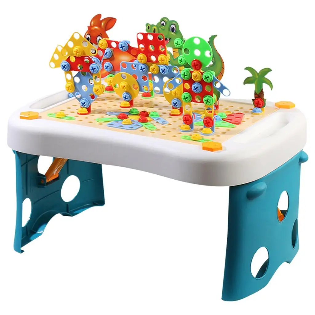 

Electric Drill Puzzle Toy,DIY Assembly Engineering Blocks Set, Mosaic for Toddlers Edaucation Toys