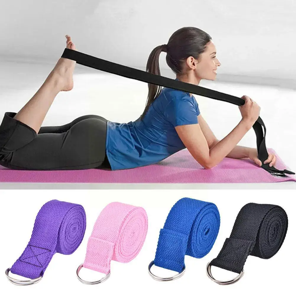 

Yoga Strap Durable Cotton Exercise Straps Adjustable D- Buckle Gives Flexibility For Yoga Stretching Pilates 1.8mx3.8cm A5w3