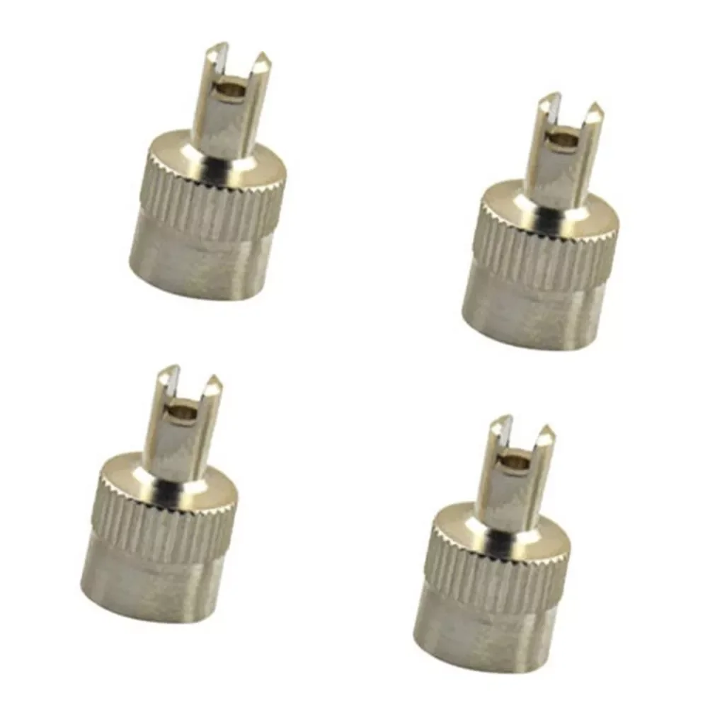 

4pcs Copper Slotted Head Vehicle Tire Wheel Tool Cap Valve Caps US Type Core Removal Tool For Cars Vehicles