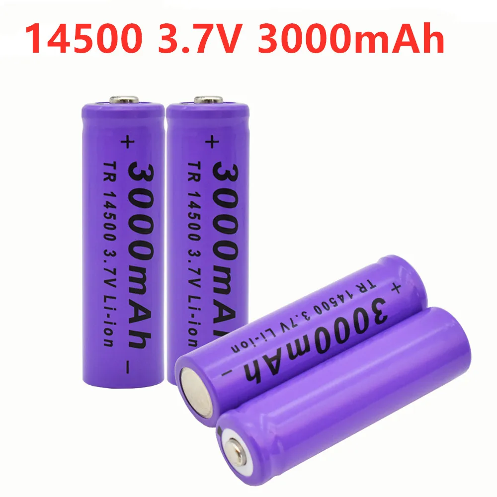 

100% New 14500 Lithium Battery 3.7V 3000mAh Rechargeable Batteries Can Welding Nickel Sheet Bateria For Torch LED Flashlight Toy