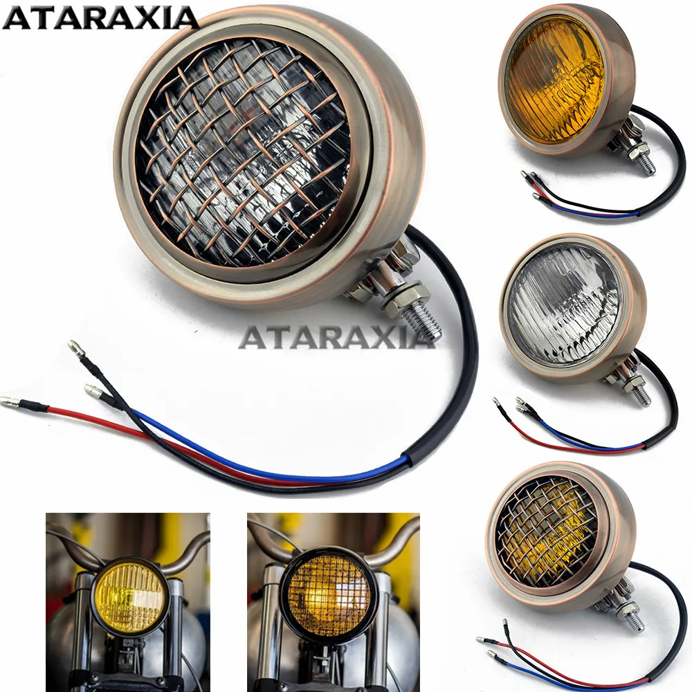 Ретро Винтажная Мотоциклетная Фара 4 5 Дюйма С Герметичным Лучом Спортивный