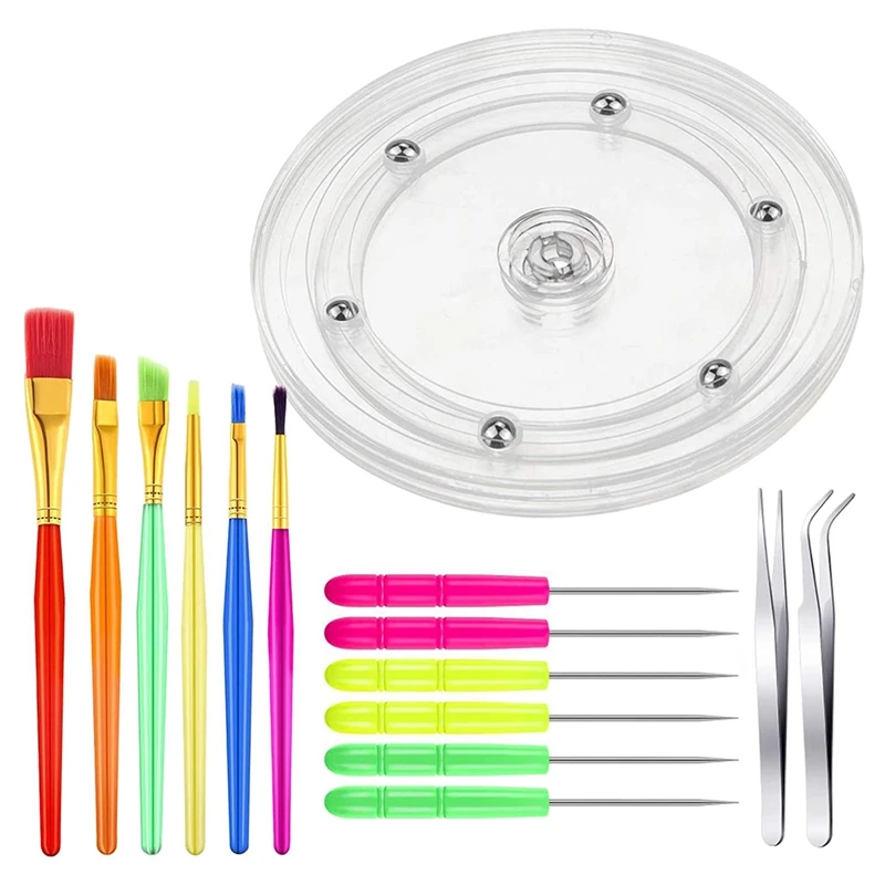 

15 Pcs Cookie Decorating Kit Supplies,Cookie Turntable,Cookie Brushes,Scriber Needles For Kitchen Baking Tools