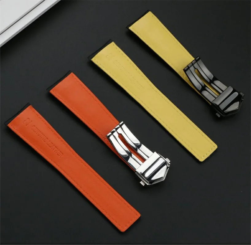 Ремешок из нейлона и кожи для мужских наручных часов 22 мм