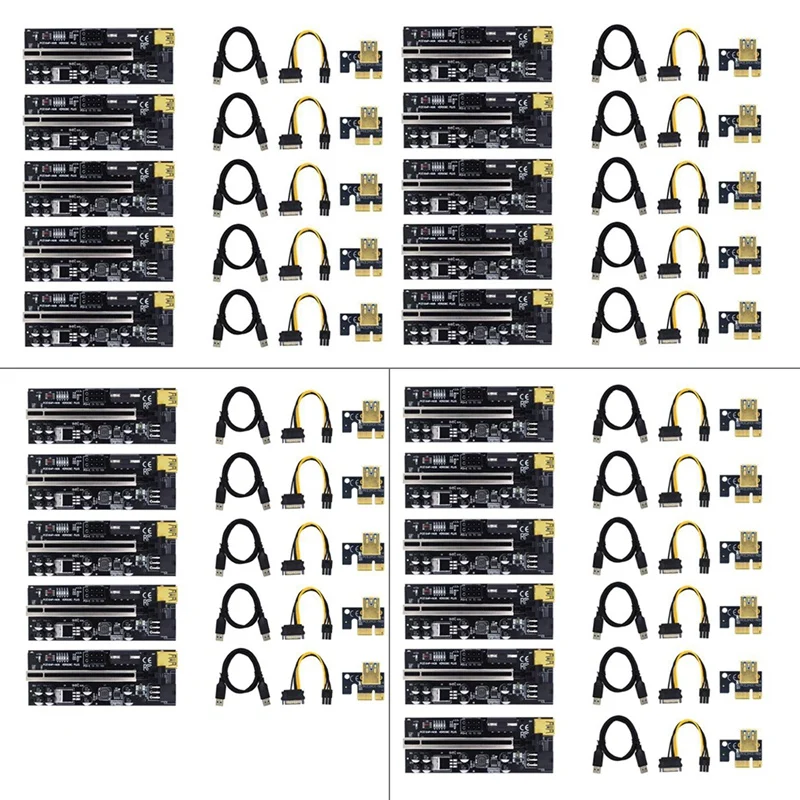 Версия Riser 009C Plus PCI-E 1X 4X 8X 16X Extender Card PCIE PCI Graphics Extension Miner Mining