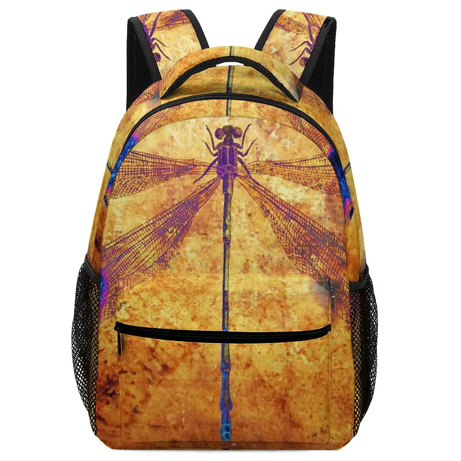 Cute Dragonfly in Amber Japanese Backpack for Boys Children Men Women Art  School Bags Aesthetic Backpacks For Men