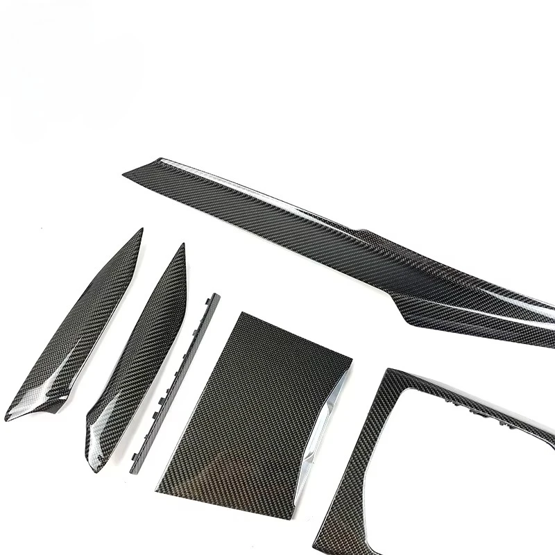 Фото Для BMW G20 G21 G81 G80 G87 M2 M3 M4 M340i 2024 2025 Внутренняя приборная панель из углеродного волокна Рычаг переключения центральной консоли №5