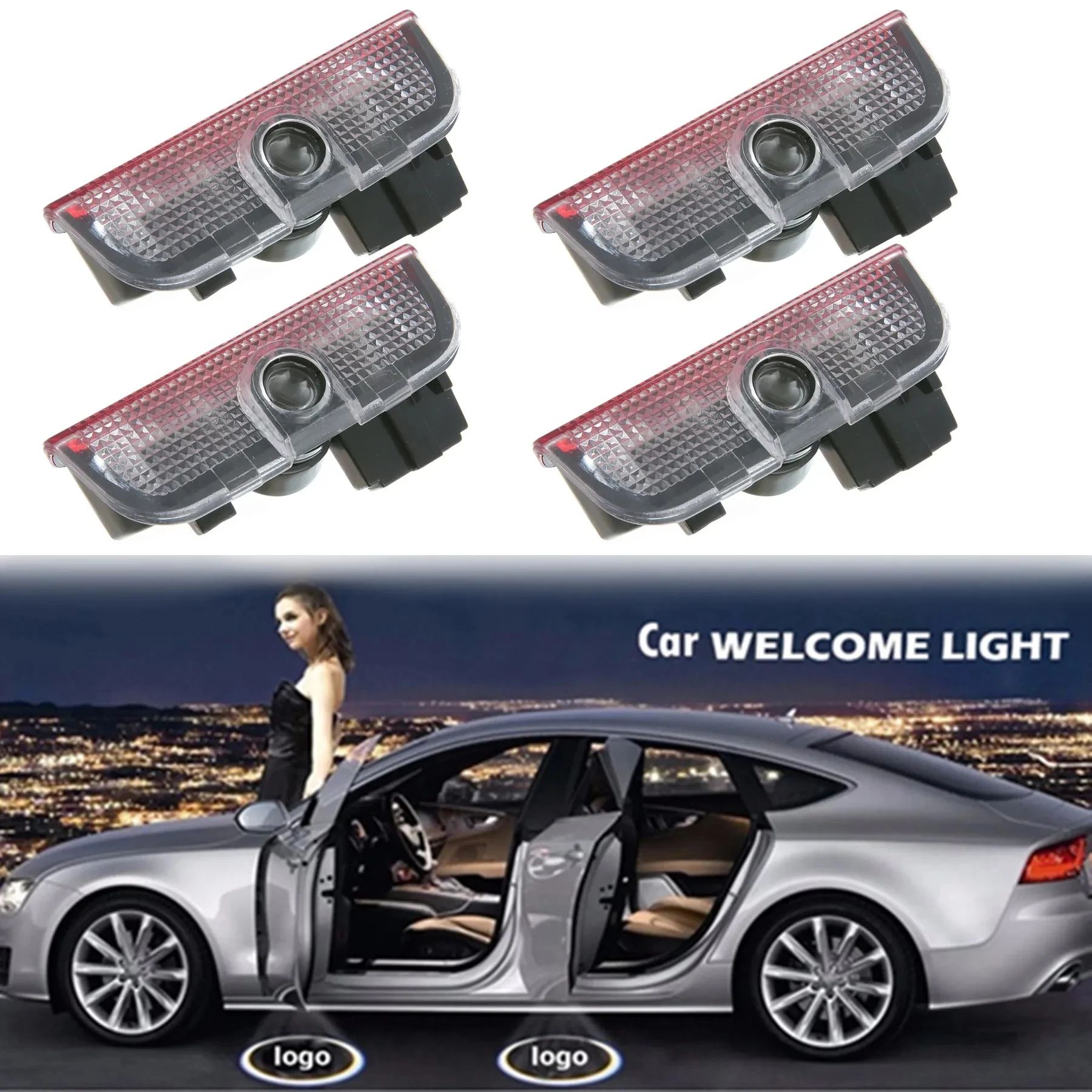 

4Pcs LED Car Door Light VW for Golf 5 6 7 GTI Sagitar 7N Touran CC Passat B6 B7 Jetta Shara Welcome Laser Projection Lamp 12V