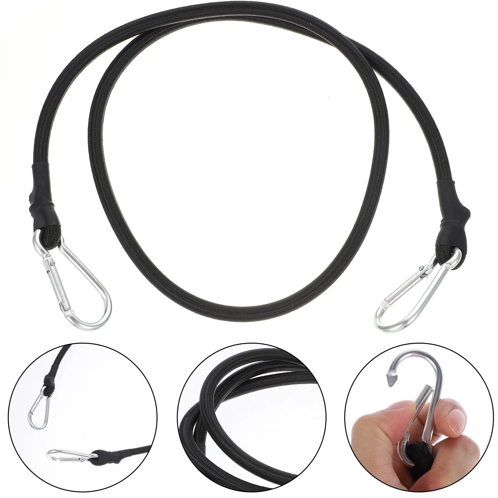 

6 шт., сверхпрочный черный эластичный шнур для багажа