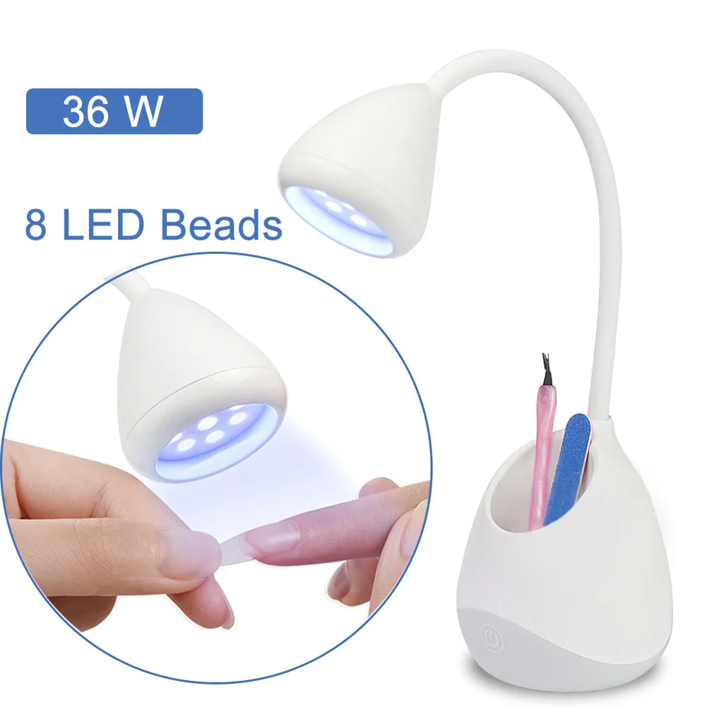 Mini Nail Lamp 36W Rechargeable Nail Drying Lamp Storage Pen Holder Fast Drying UV/LED Nail Lamp Portable Nail Art Tools