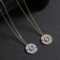 2022 new original design special womens fashion round pendant necklace hamsa hand design necklace jewelry accessory gift