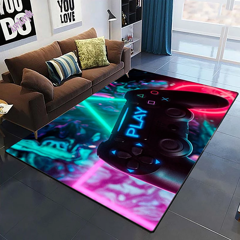 Game Controller Printed Carpet for Living Room Rugs Camping stranger thing Picnic Mats Anti-Slip E-sports Rug Yoga Mat Fans gift