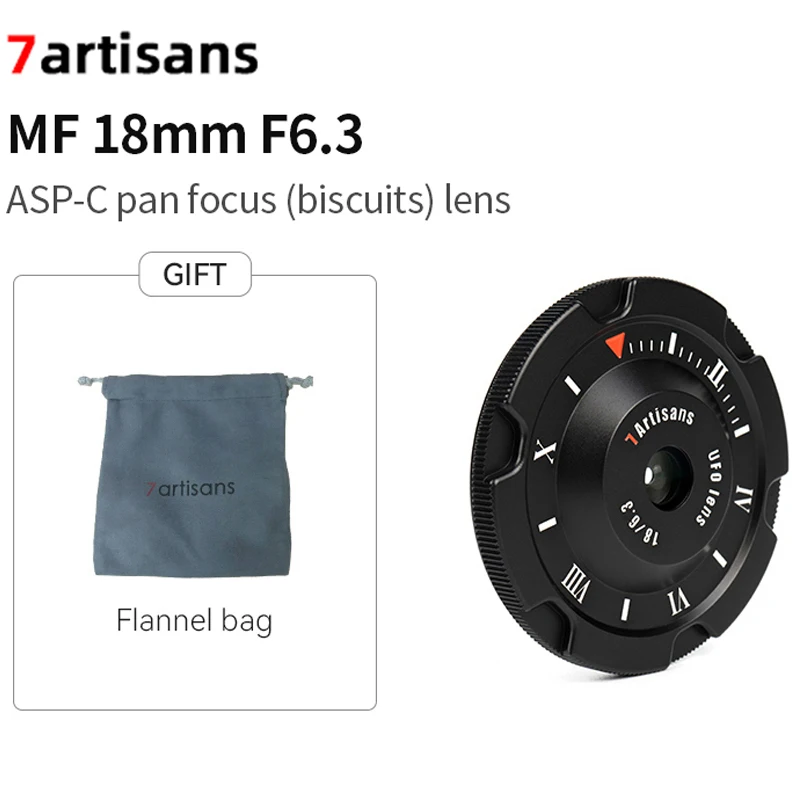 7artisans 18mm F6.3 Ultra-thin UFO Lens for Canon EOS-M M50 M6/Fuji XF X-T4/ Olympus and Panasonic Micro M4/3 enlarge