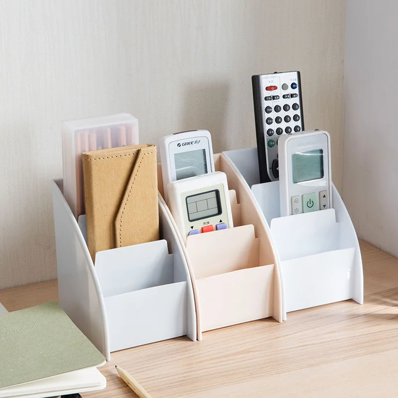 

New Plastic Cosmetics Storage box Office Pen Holder Organizer Desktop Storage Containers TV Remote Control stand Box Washable