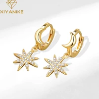 xiyanike bling zircon eight pointed star drop dangle hoop earrings for women girl fashion trendy jewelry gift party %d1%81%d0%b5%d1%80%d1%8c%d0%b3%d0%b8 2022