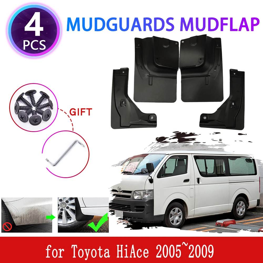 Guardabarros para Toyota HiAce 2005 ~ 2009 2006 2007 2008, guardabarros, guardabarros, guardabarros, guardabarros delantero y trasero, accesorio de cubierta