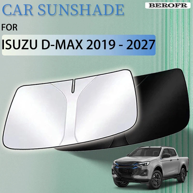 Фото Летний солнцезащитный экран для автомобиля Isuzu D-Max 2019-2027: аксессуары для защиты лобового стекла от солнца №1