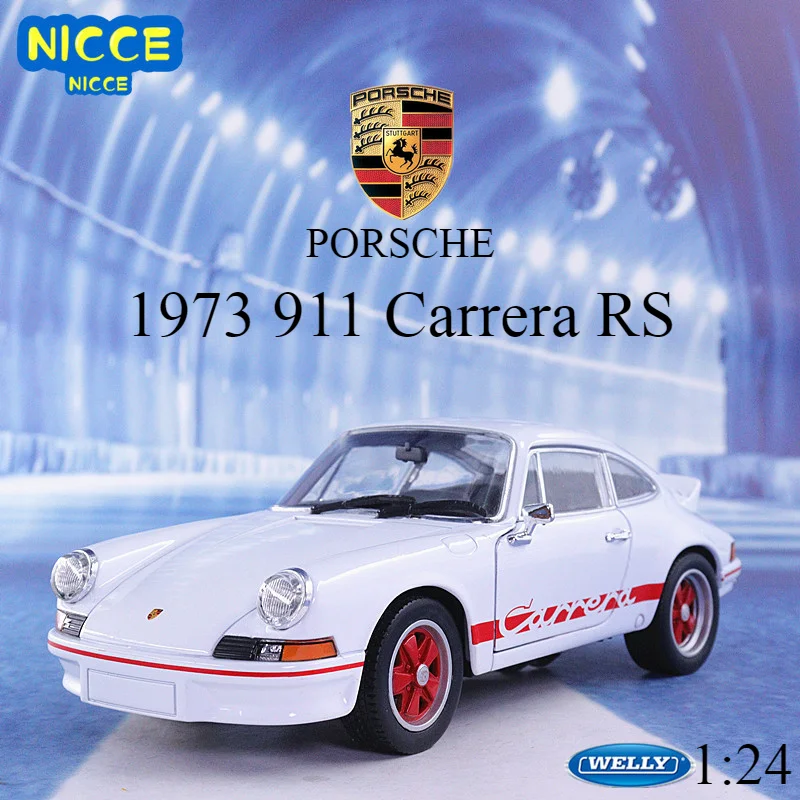 Welly 1:24 литая 1973 Porsche 911 Carrera RS спортивная машина классический металлический сплав