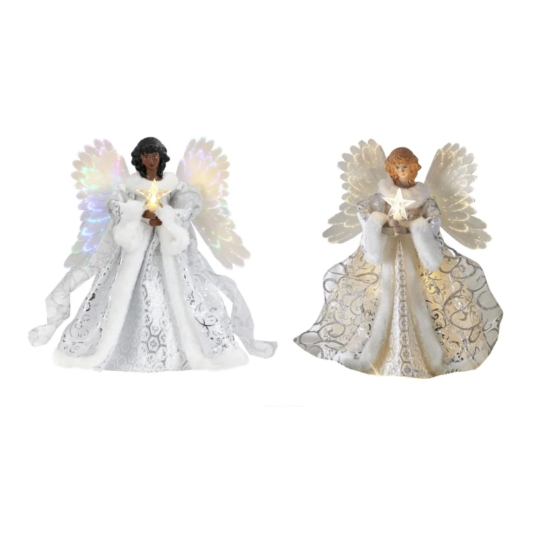 

Christmas Tree Top Angel Light Decorative Ornament Present Supplies Accessories