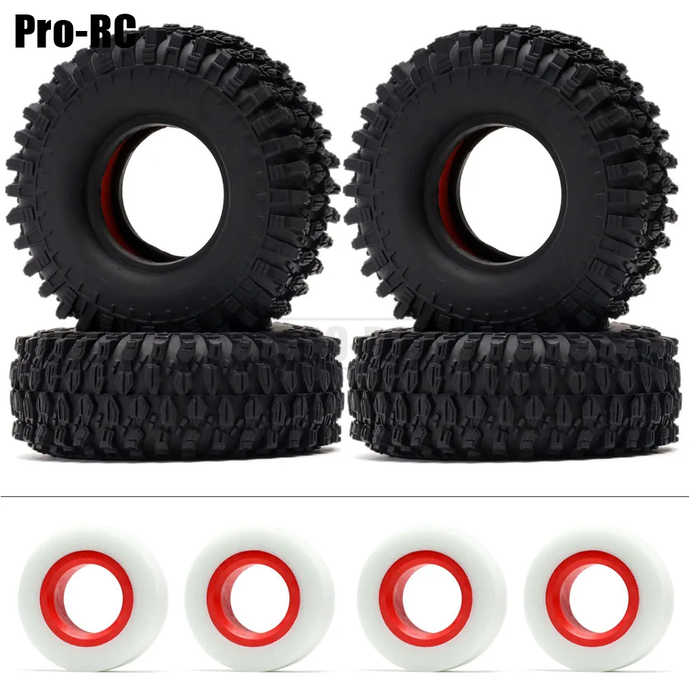 

4P 1.9" Rubber Wheel Tires with Dual Stage TPE Foam For RC Crawler Car Traxxas TRX4 D90 Redcat Gen8 Axial SCX10 90046