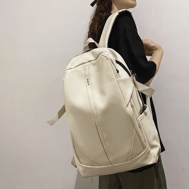 

Черный вместительный рюкзак из искусственной кожи, женский ремешок, оригинальная женская сумка, нишевой трендовый мужской рюкзак