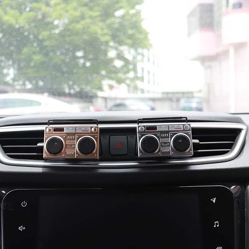 Aluminum Alloy Vintage Radio Style Car Fragrance Vent Clip Car Air Freshener Solid Good Smell Perfume Cool Decoration Best Gift