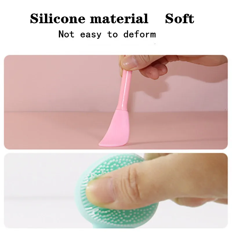Двусторонняя силиконовая щетка для очищения лица с мягкими щетинами, массажем и удалением черных точек. Портативный инструмент для ухода за кожей.