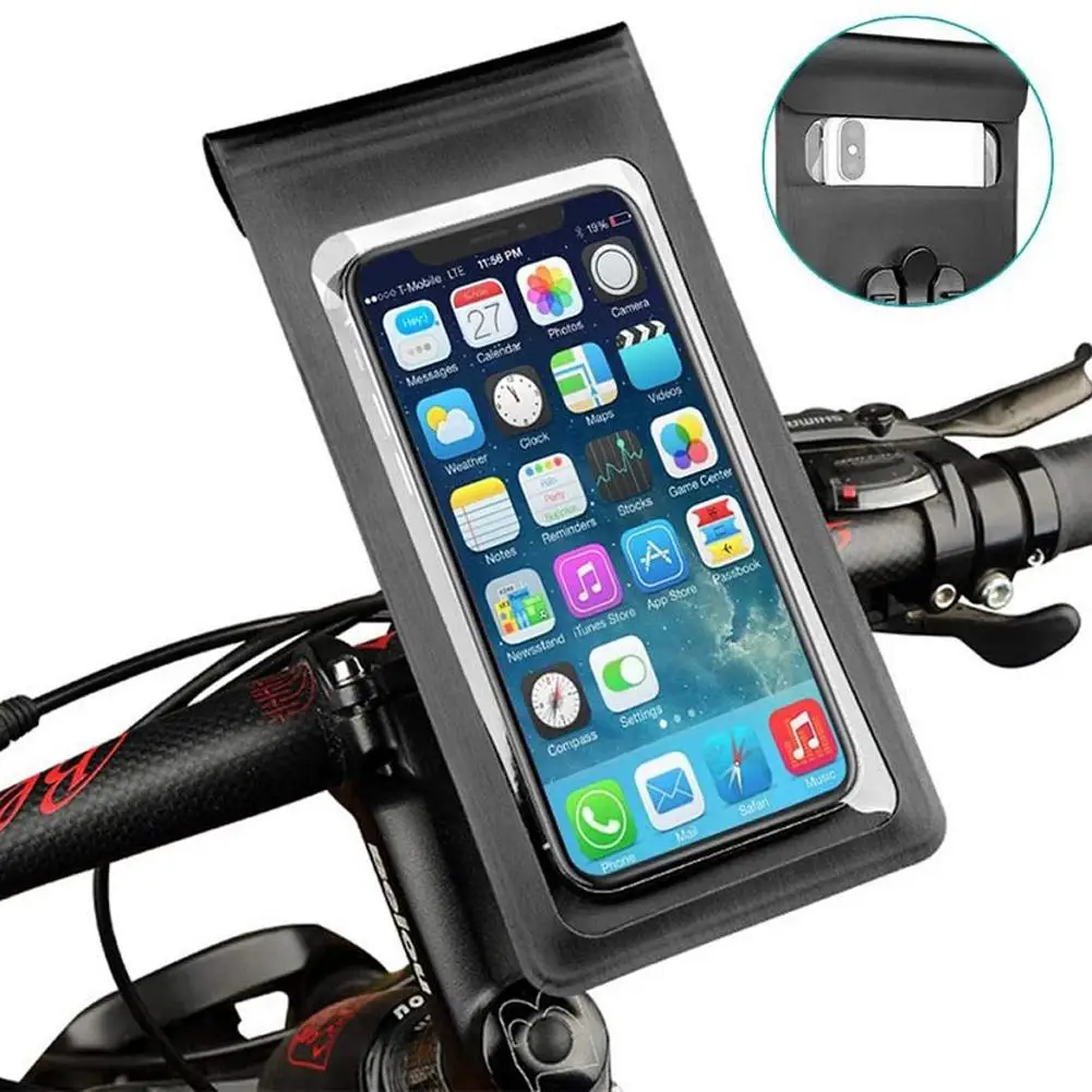

Водонепроницаемая велосипедная сумка для телефона с сенсорным экраном, быстросъемный велосипедный мотоциклетный руль, сумка-подставка для телефона на зеркало заднего вида