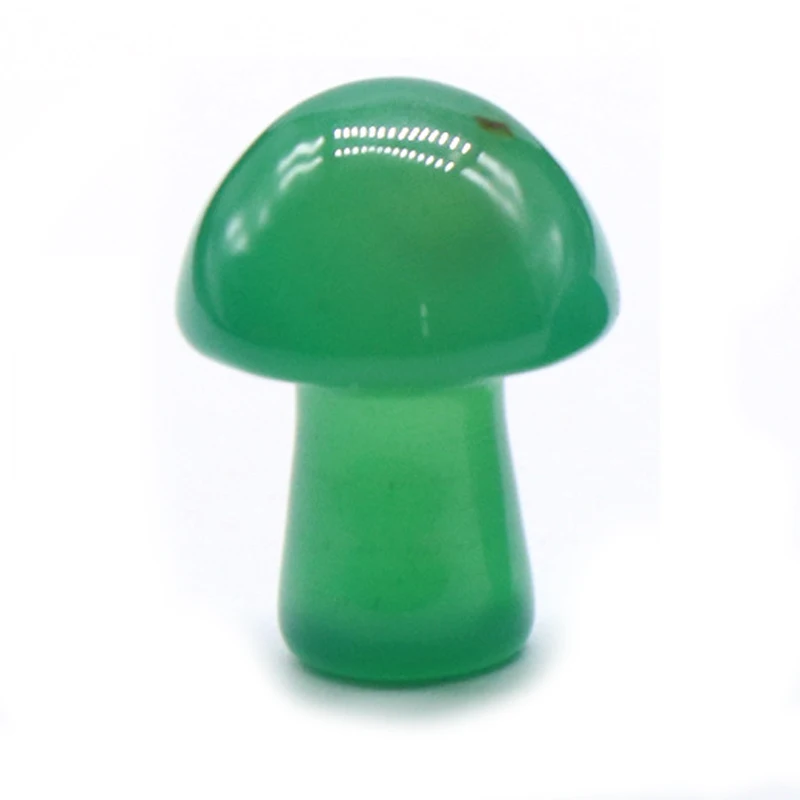 

4PC Green Agate Mushroom 20MM for Decoration Home Balancing Meditation Healing Chakra Crystal Mushrooms Sculpture Stone