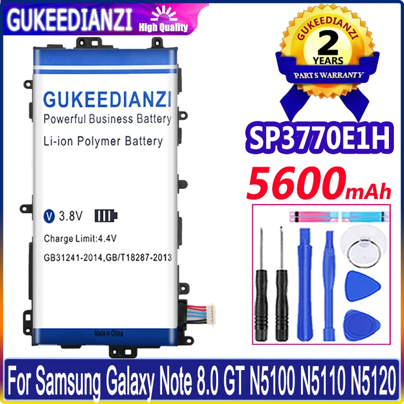 

Аккумулятор для планшетов Samsung SP3770E1H, для Samsung Note 8,0 дюйма GT-N5100 N5110 N5120 5600 мАч с инструментами, аккумулятор SP3770E1H + Инструменты