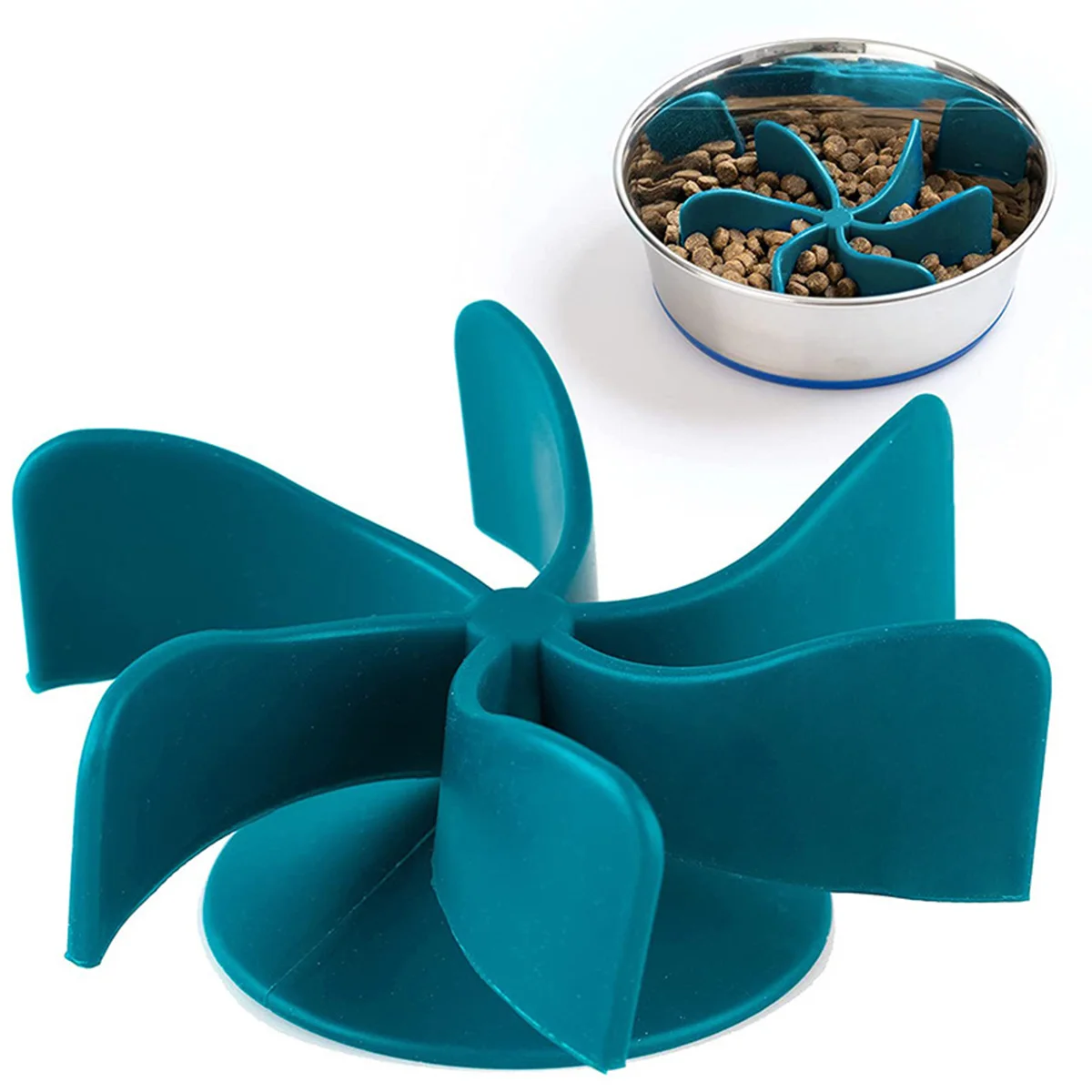 

Новая вставка для медленной кормушки, силиконовая спиральная медленная кормушка для домашних животных, Подключаемая моющаяся Нескользящая медленная кормушка для домашних животных, превращающая миску для собак в медленную кормушку