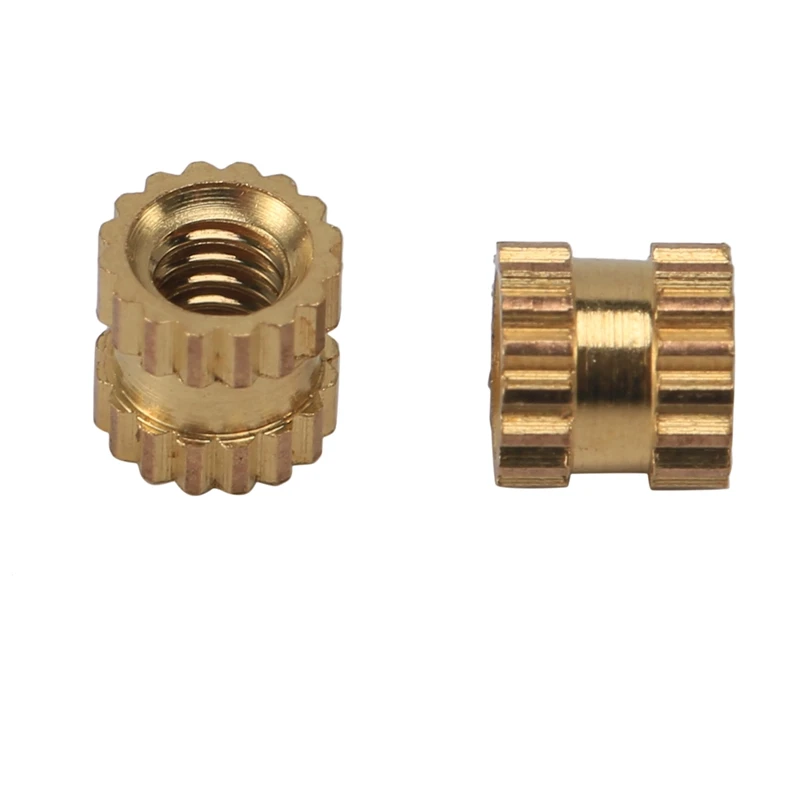 Promotion! M2 X 3Mm Brass Cylinder Knurled Threaded Round Insert Embedded Nuts 100Pcs |