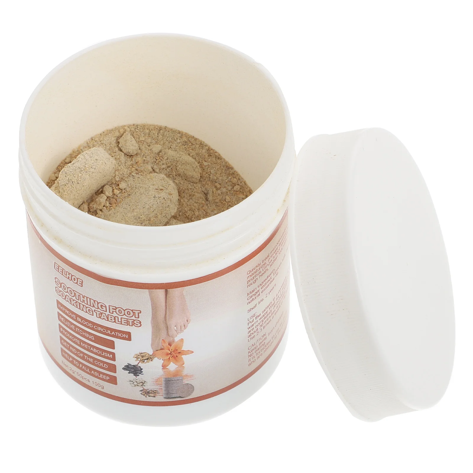 

1 Bottle of Foot Care Slices Pedicure Tablets Foot Care Supplies for Home Pedicure Foot Bath