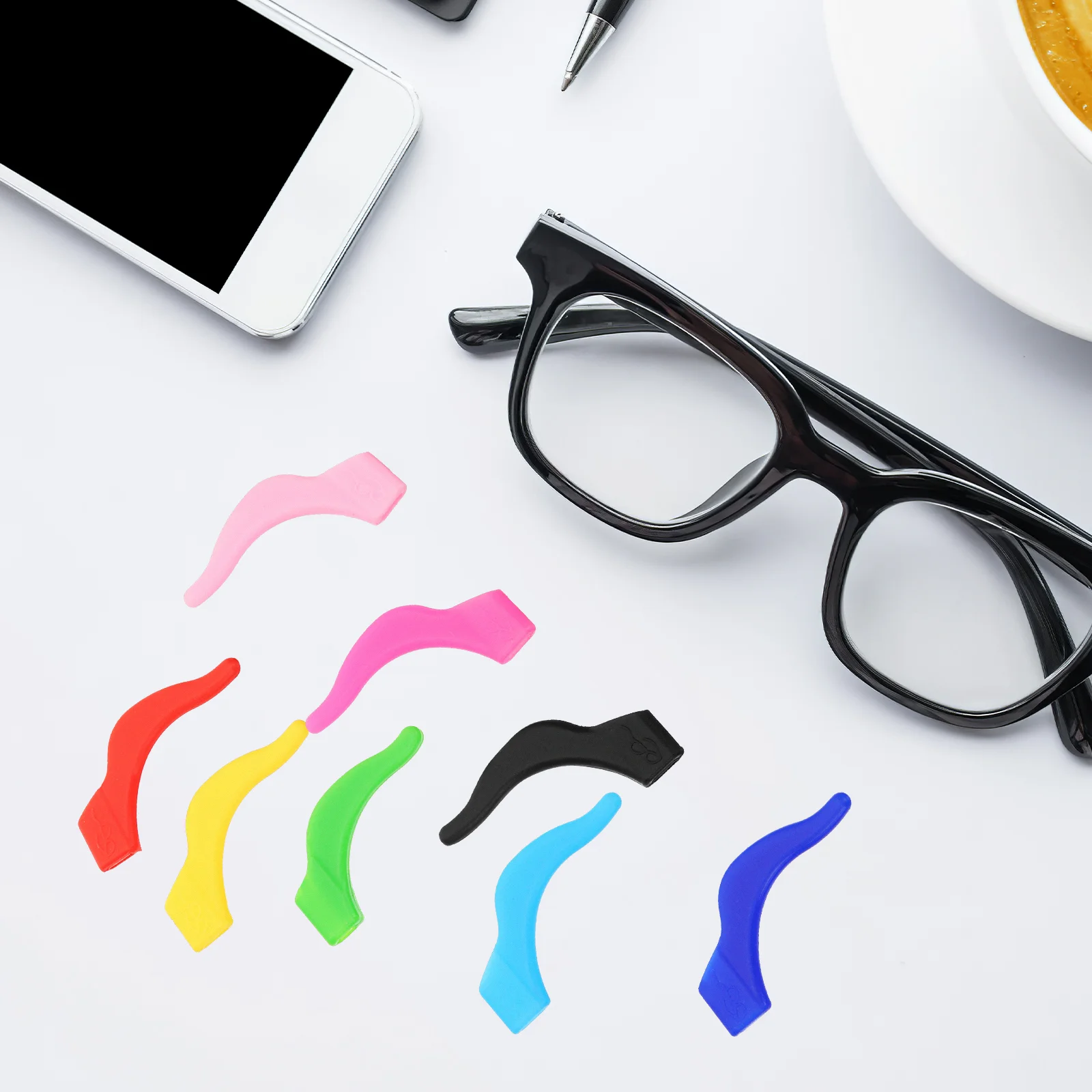 

65 Pairs Color Glasses Silicone Ear Clip Eyeglass Grips The Holder Hooks Silica Gel Retainer Child