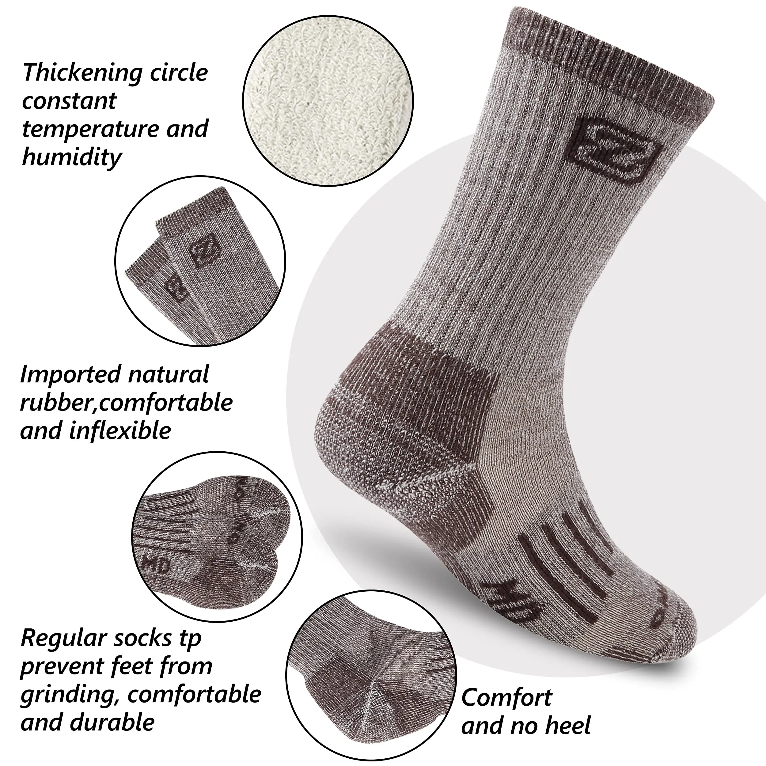 Носки ZEALWOOD из мериносовой шерсти для мужчин и женщин теплые зимние ботинки