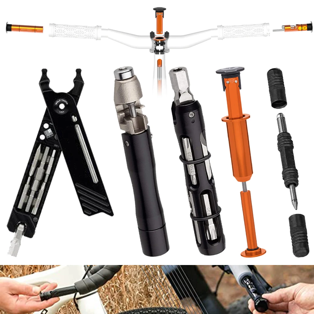 

Multi Tool Kit-Compact bicycle tool stored in the steering tube bike tool set multi cycling bike kit bike tools Tire Repair