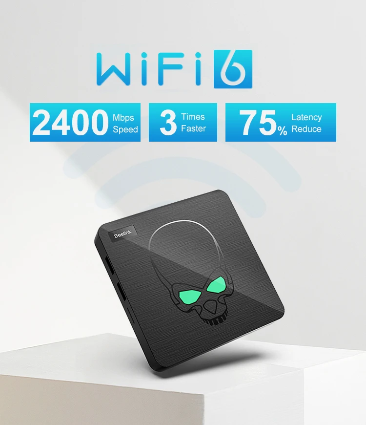 ТВ-приставка Beelink GT-King Android 9 0 Amlogic S922X 4 + 64 ГБ 2 ГГц голосовое управление 5 8 Wi-Fi 1000