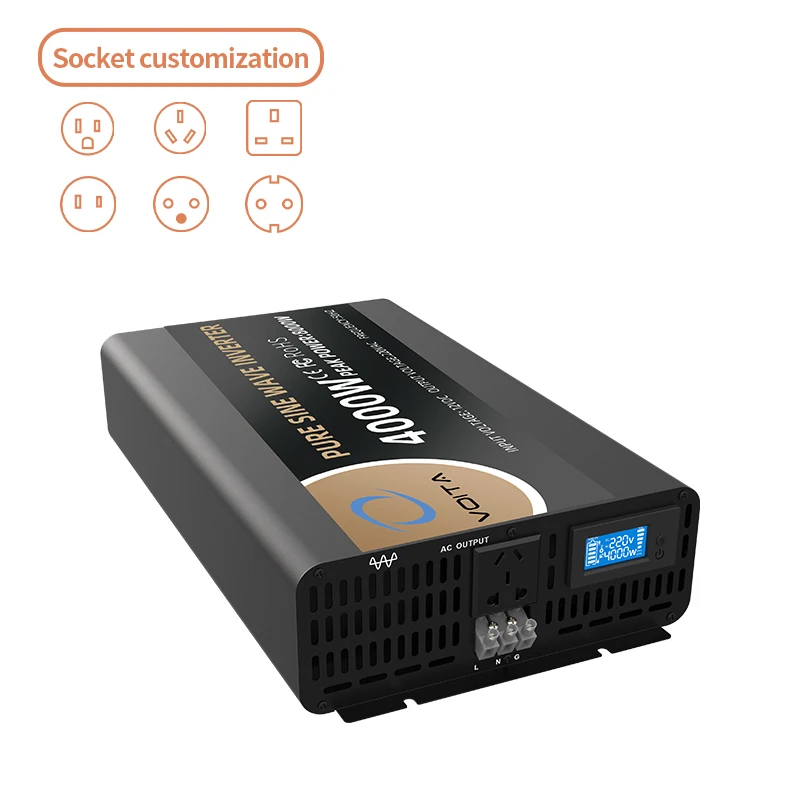 

Wired Remote Control optional inverter pure sine wave inverter 12v to 220v 4000W solar power inverter with LCD display