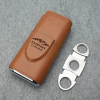 personalized travel cigar case with cigar cutter custom engraved cigar case gift for men gift for cigar lovers fathers day gift