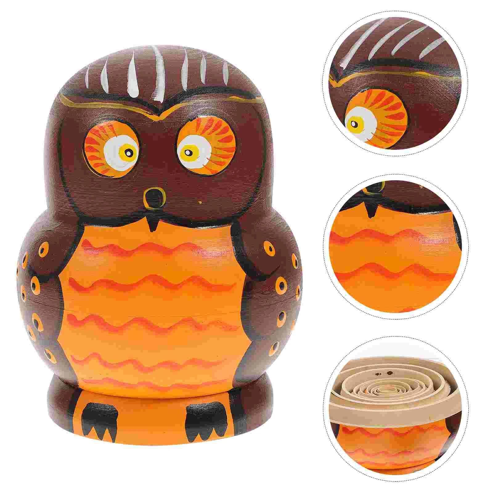 

Wooden Owlrussian Nestingstacking Toy Animal Giftsowls Kids Toys Set Craft Gift Children Wood Home Decoration Babushka Aminal