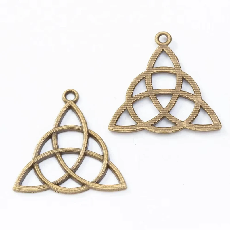50 шт. 29*30 мм модный женский бутик античная бронза круглая полая треугольная