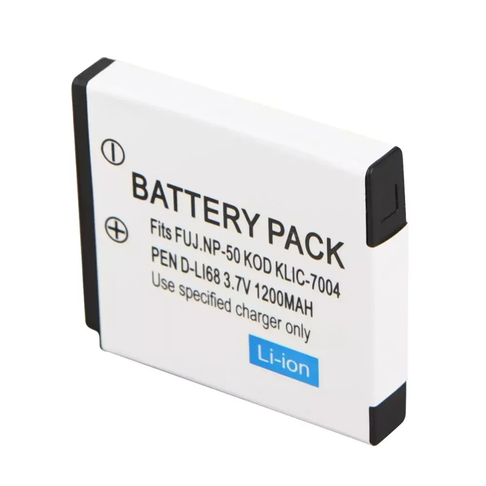 

2023NEW 1200mAh NP-50 KLIC-7004 D-LI68 Rechargeable Camera Battery For FUJIFILM FinePix KODAK EasyShare PENTAX Optio S12 Backup