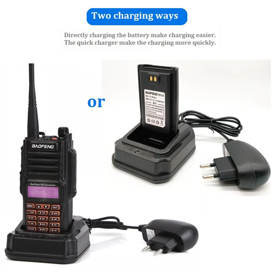 2PCS Baofeng uv9r plus 10W Waterproof Walkie Talkie Long Range VHF UHF Amateur Ham Radio Scanner hf Transceiver UV-9R for Hunt