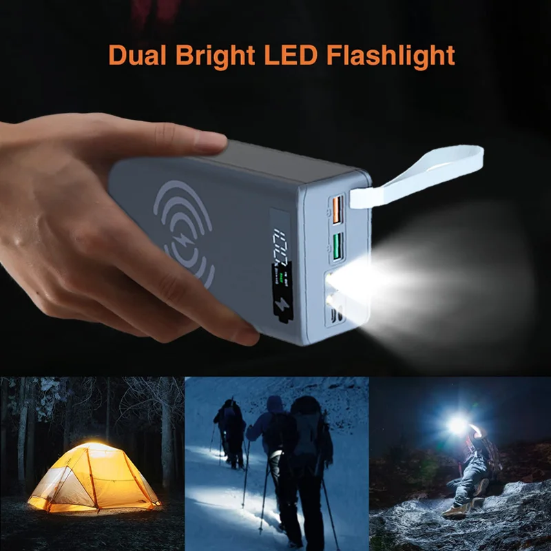 

Двойной USB 16*18650 контейнер для хранения батарей QC3.0 Быстрая зарядка для смартфона Зарядка светодиодный Ной подсветкой съемный чехол с внешни...