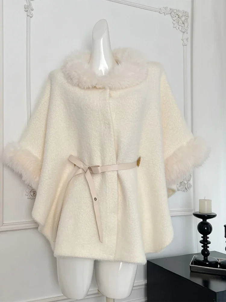 Женские белые плюшевые пальто Harajuku в корейском стиле 2000-х годов модная зимняя