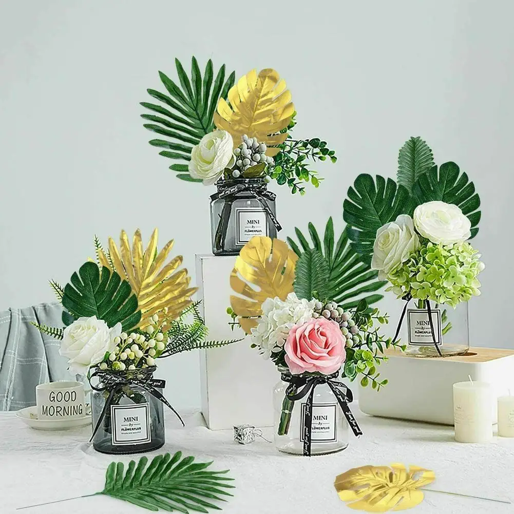 1 упаковка искусственных пальмовых листьев поддельные растения Настольный