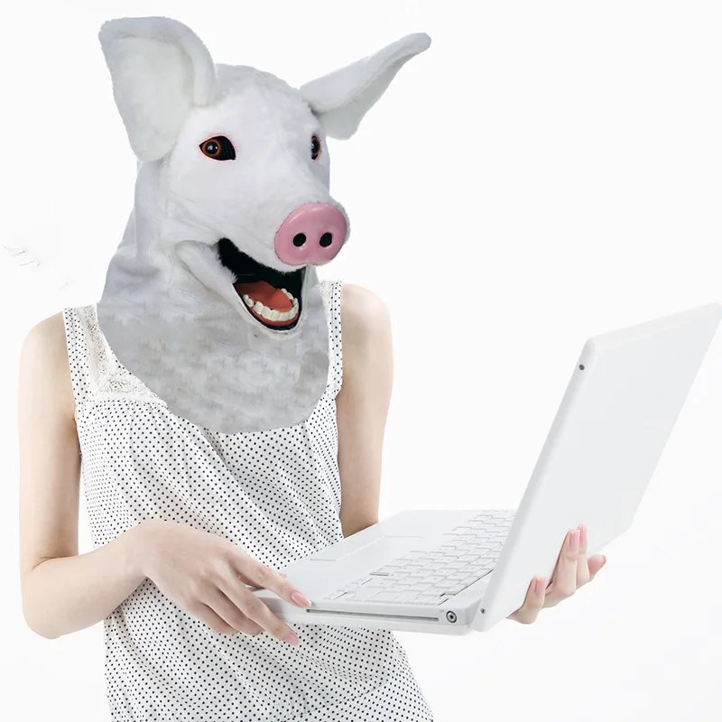 

Plush Animal Headgear Men's and Women's Pig Face Mask Talking Internet Celebrity Shooting Props Halloween