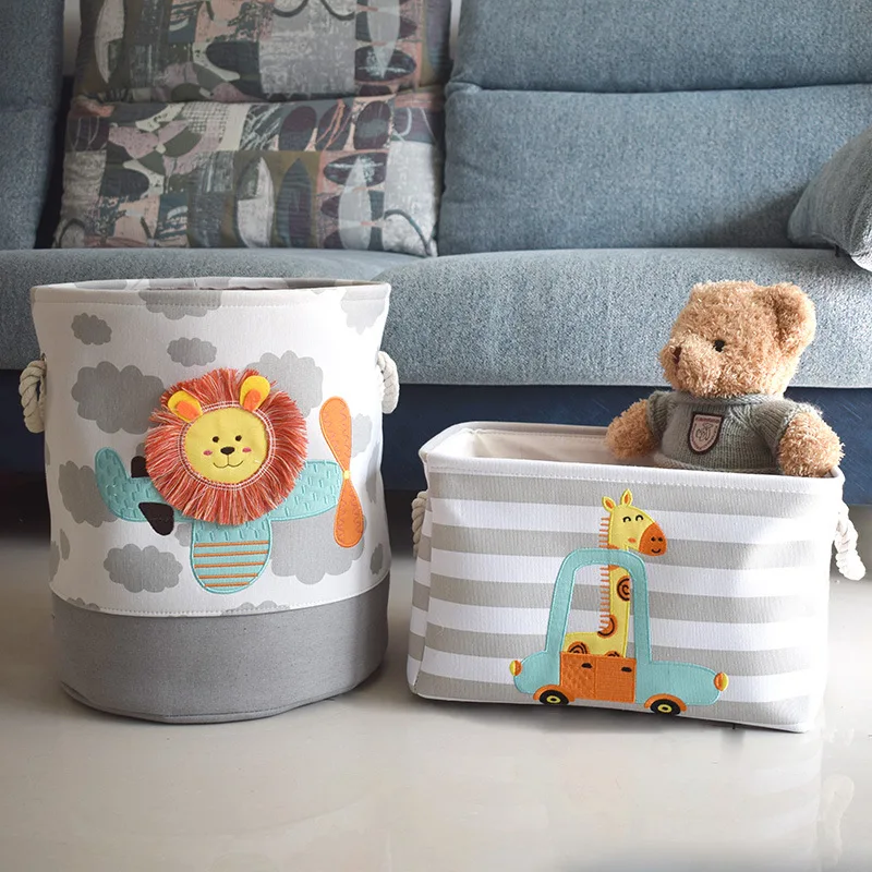 

Laundry Basket Cute Dinosaur Foldable Toy Storage Bucket Picnic Dirty Clothes Basket Box Canvas Organizer Cartoon Animal