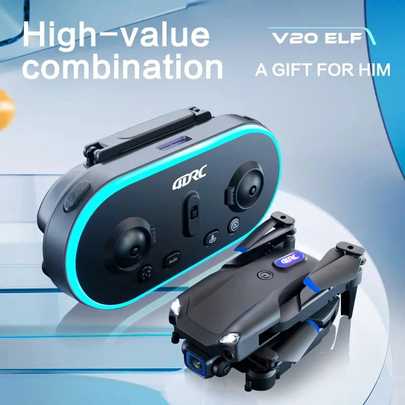 Фото V20 Радиоуправляемый мини-Дрон 4K Профессиональная HD камера Wi-Fi Fpv Дрон двойная V20 Радиоуправляемый мини-Дрон 4K Профессиональная HD камера Wi-Fi Fpv Дрон двойная