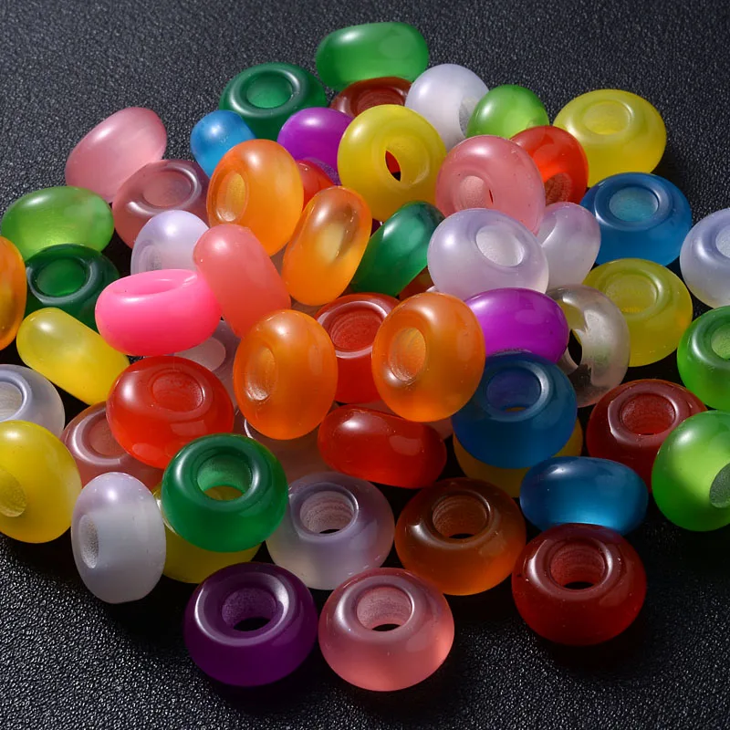 Круглые плоские бусины из смолы с большими отверстиями россыпью насыпью для